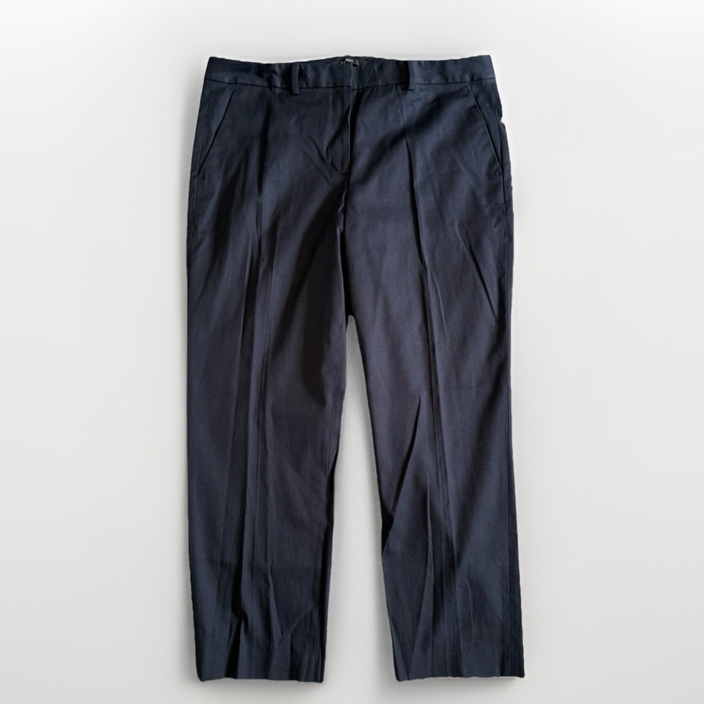 NWT Tahari Navy Ankle Dress Pants Size M 8 Stretch Slim Straight Career Trousers